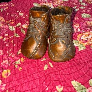 Vintage Bronze dipped baby shows for home decor